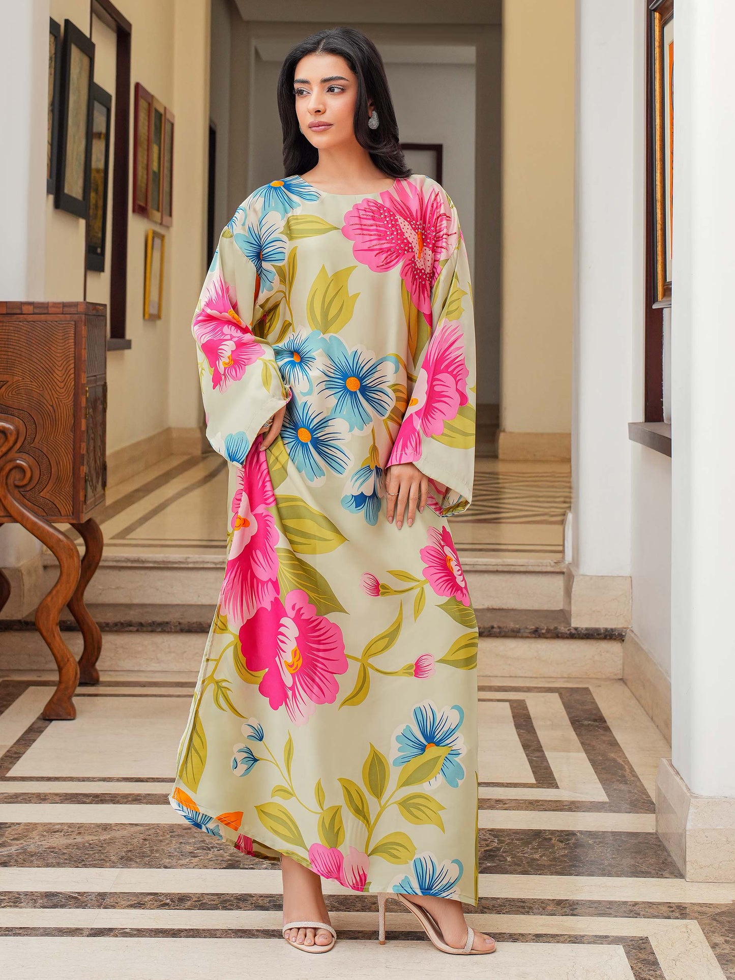 Silk Kaftan-Printed  (Pret)