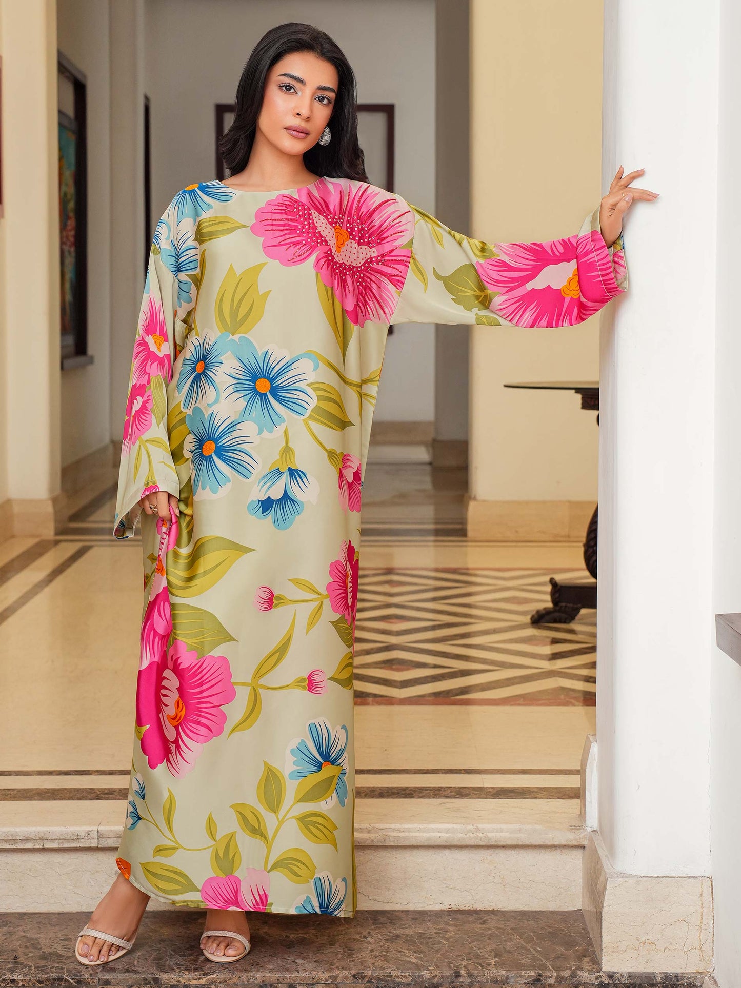 Silk Kaftan-Printed  (Pret)