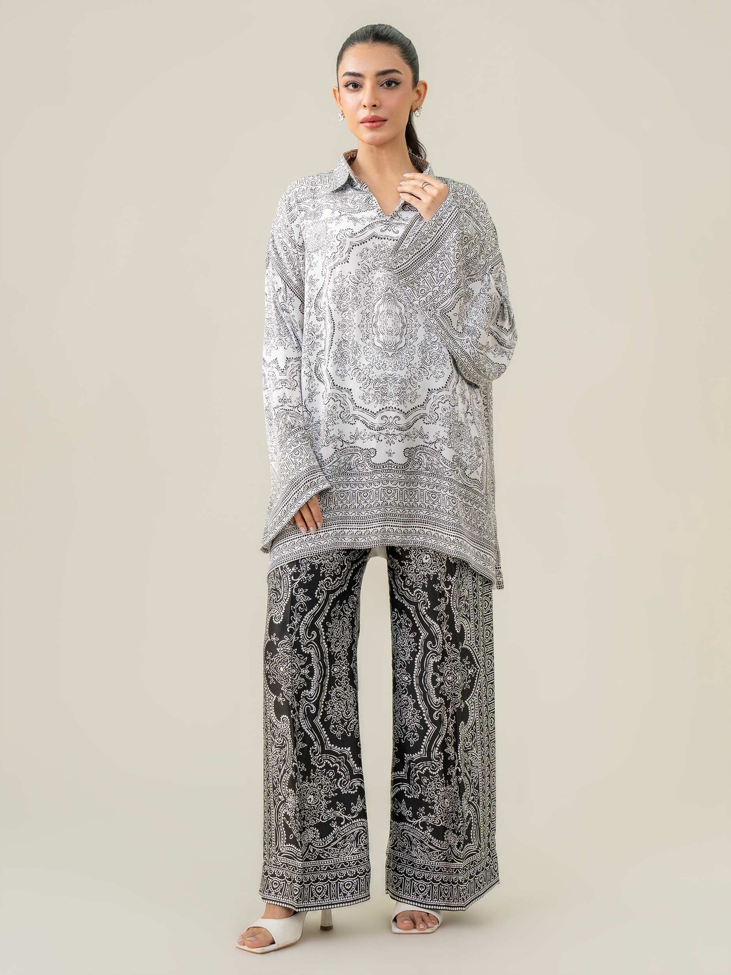 Silk Co-ord Set-Printed (Pret)