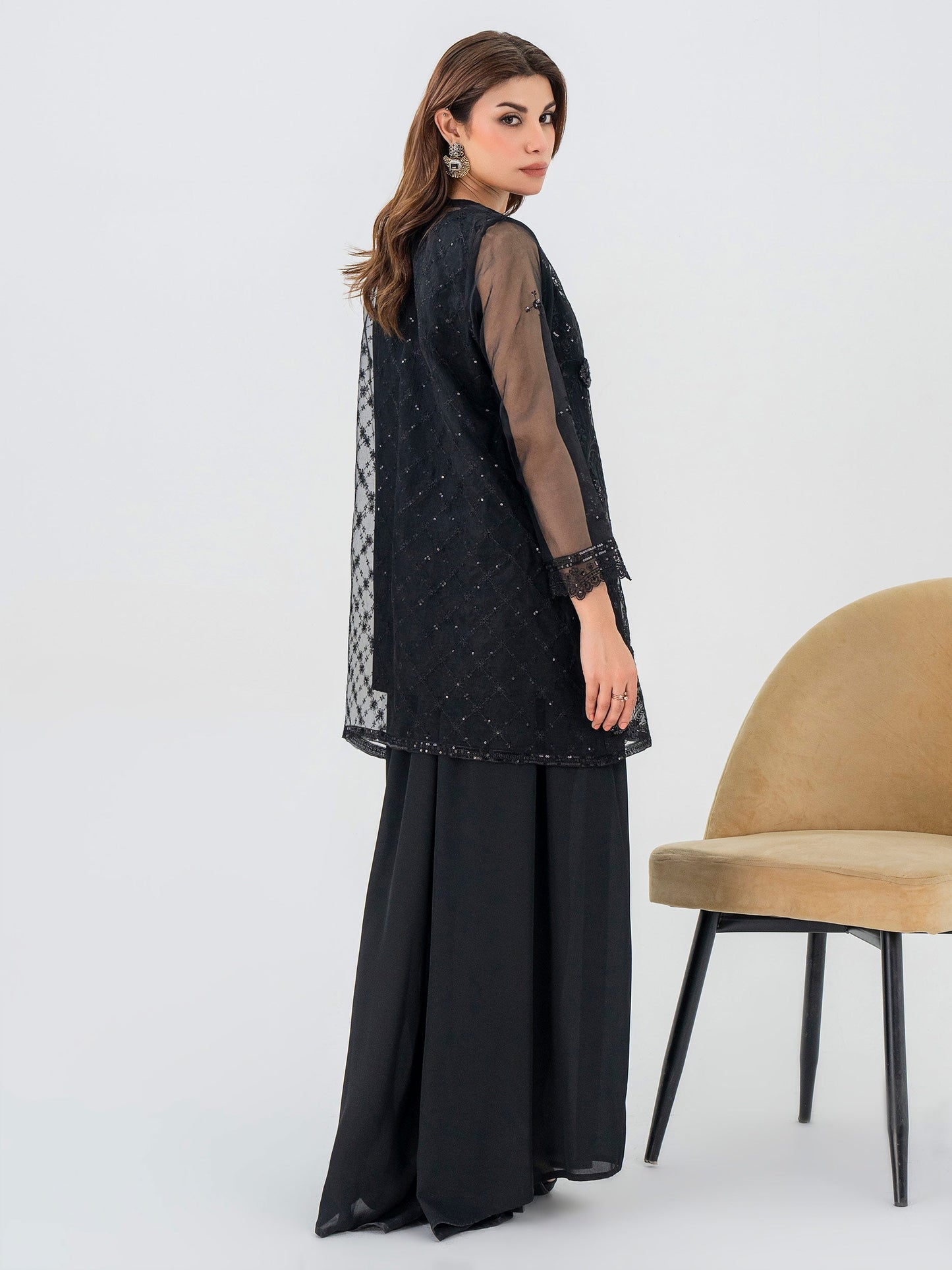2 Piece Organza Suit-Embroidered (Pret)