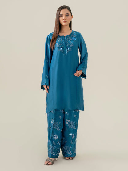 2 Piece Silk Suit-Embroidered (Pret)