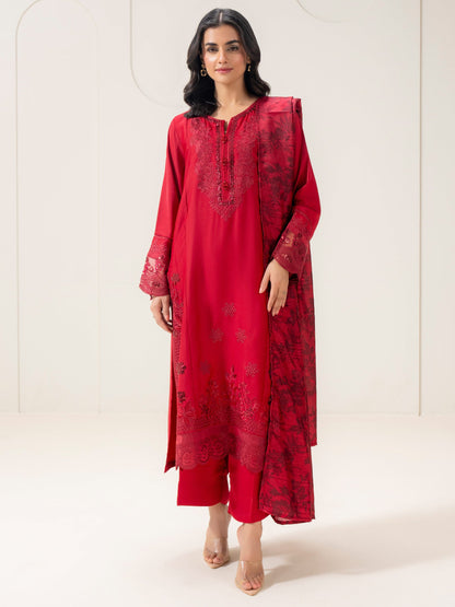 3 Piece Silk Suit-Embroidered (Pret)