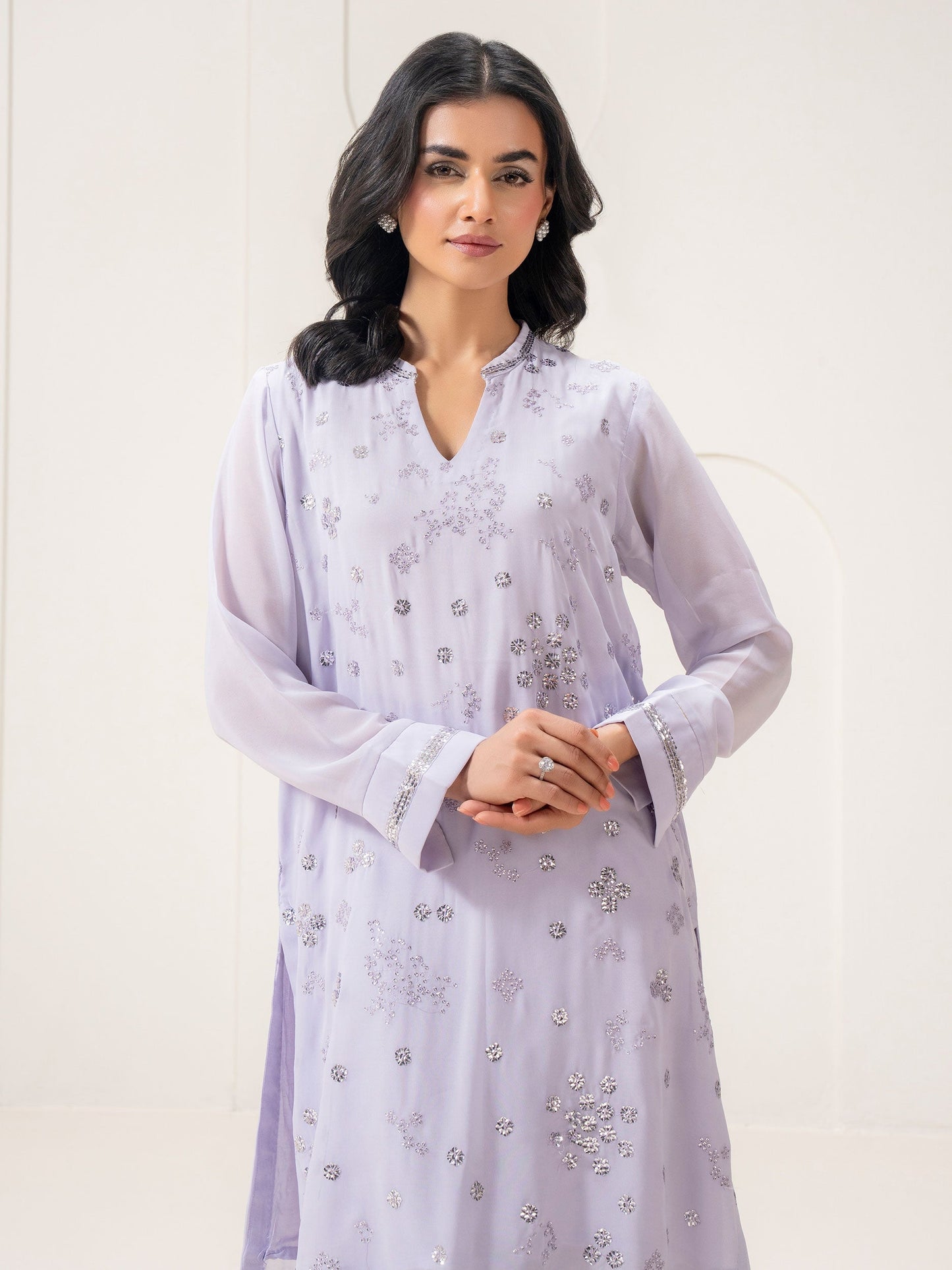 2 Piece Chiffon Suit-Embellished (Pret)