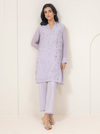 2 Piece Chiffon Suit-Embellished (Pret)
