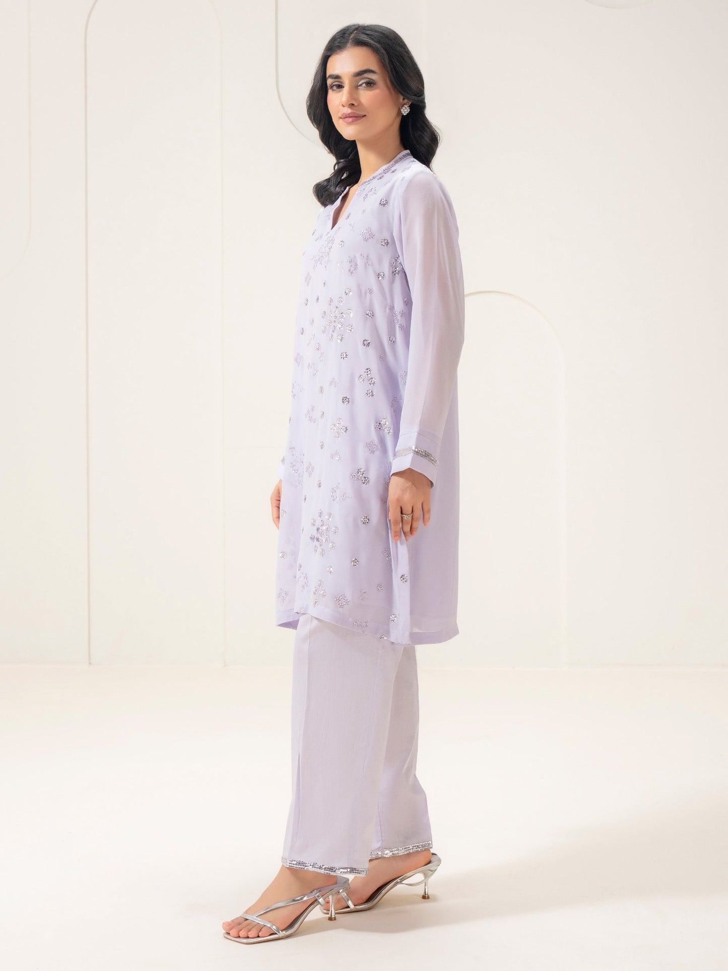 2 Piece Chiffon Suit-Embellished (Pret)