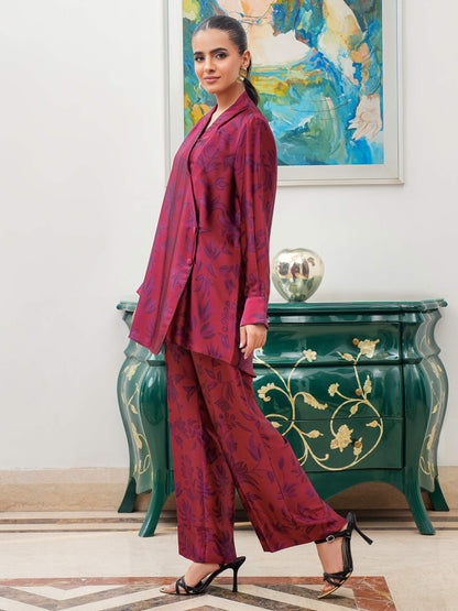 Silk Co-ord Set-Printed (Pret)