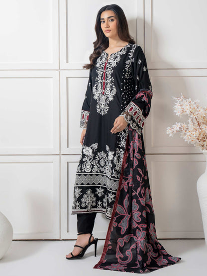 3 Piece Crepe Suit-Embroidered (Pret)