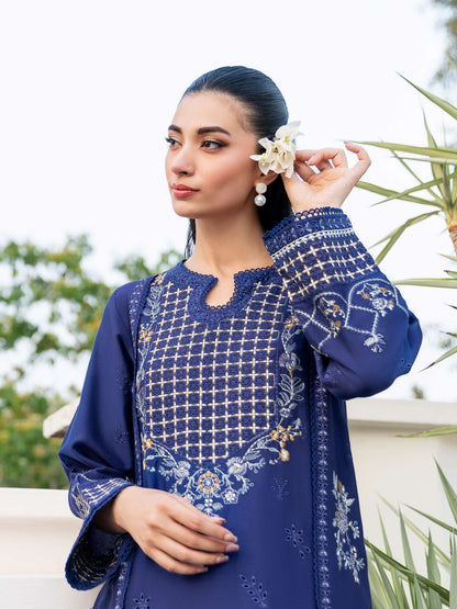 2 Piece Satin Suit-Embroidered (Pret)