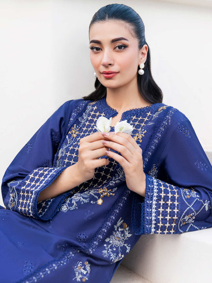 2 Piece Satin Suit-Embroidered (Pret)