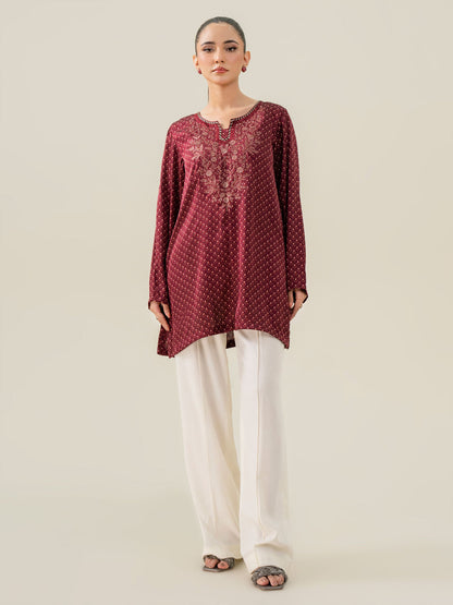 Embroidered Silk Top