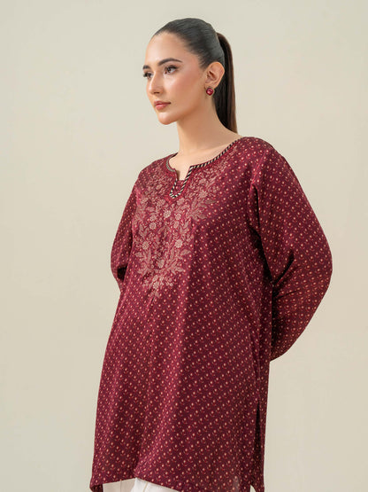 Embroidered Silk Top