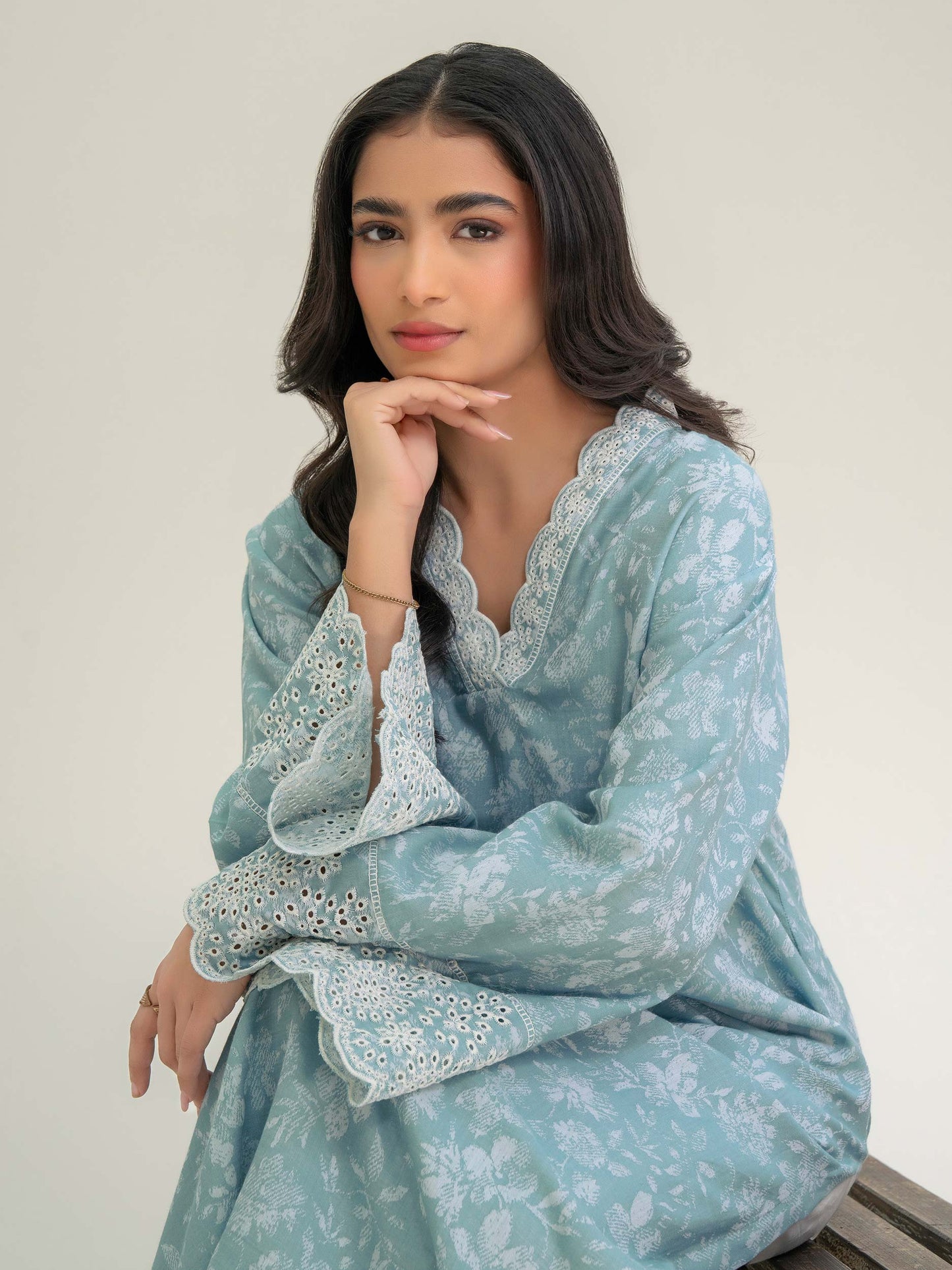 Jacquard Embroidered Shirt (Pret)