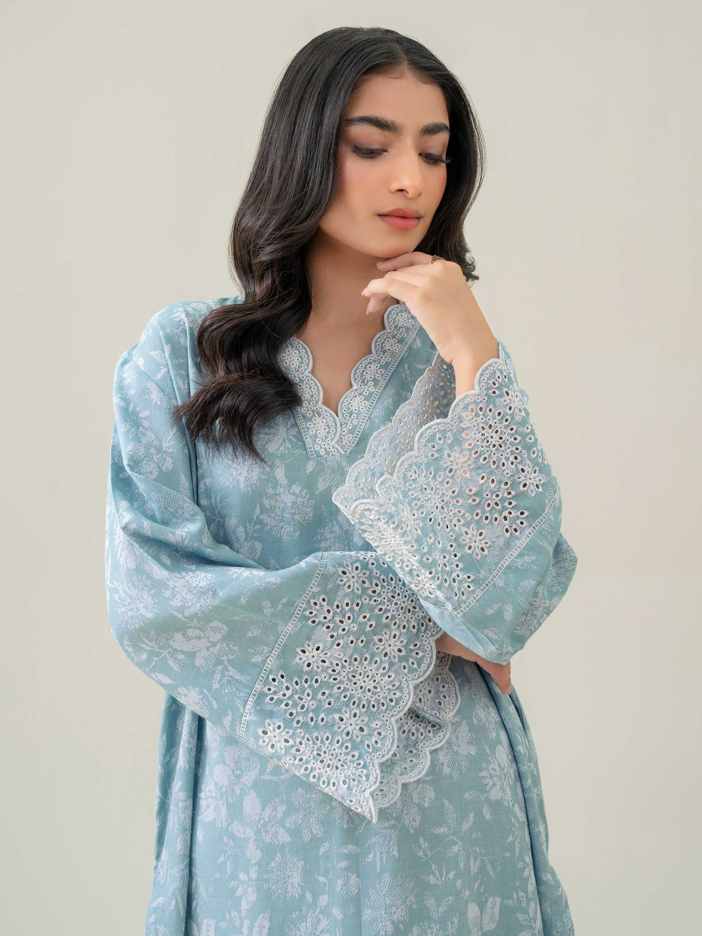 Jacquard Embroidered Shirt (Pret)