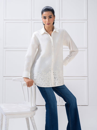 Cambric Top-Embroidered