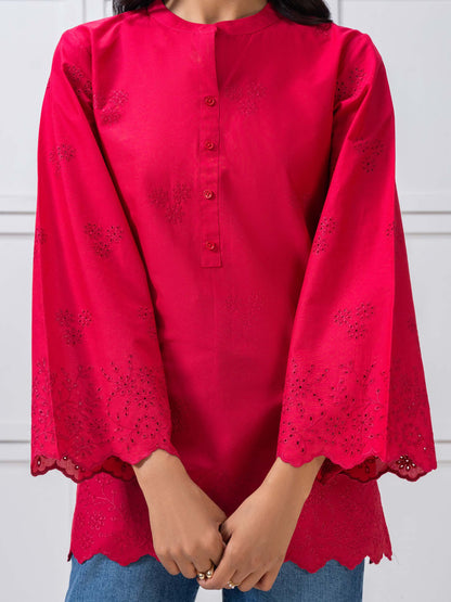 Cambric Kurti-Embroidered (Pret)
