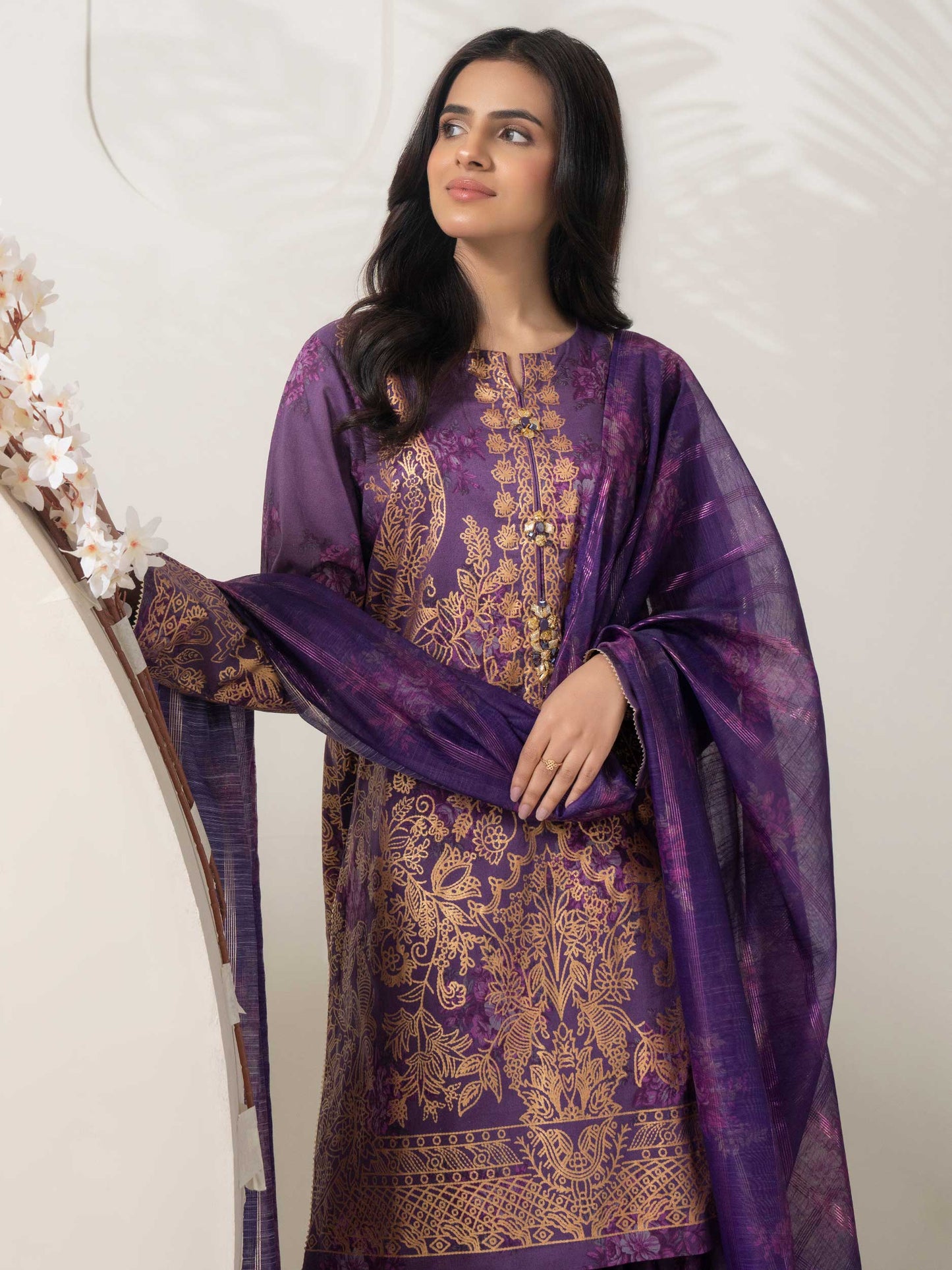 3 Piece Lawn Suit-Paste Print  (Pret)