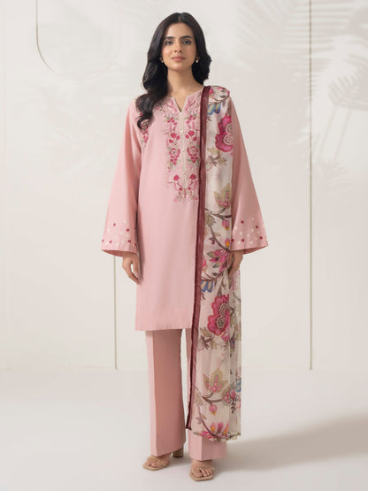 3 Piece Cambric Suit-Embroidered (Pret)