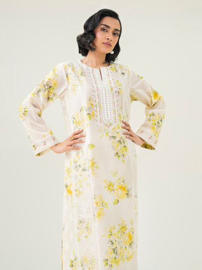2 Piece Cambric Suit-Embroidered (Pret)