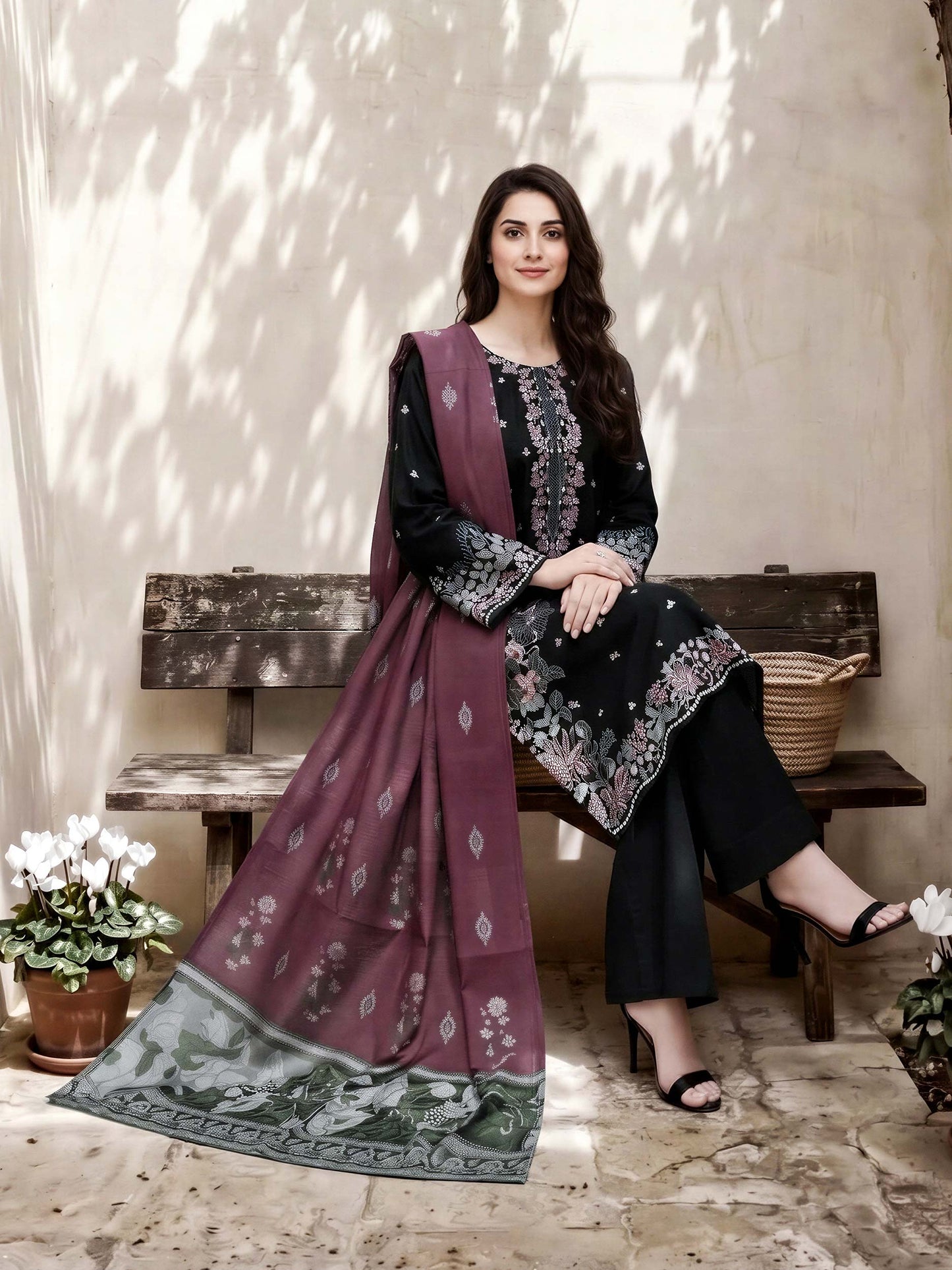 3 Piece Dobby Suit- Embroidered (Pret) DANIAL