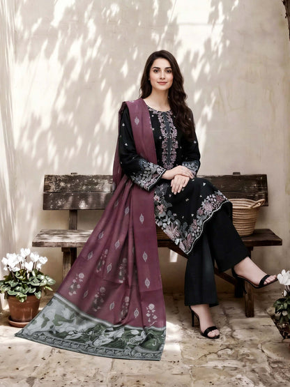 3 Piece Dobby Suit- Embroidered (Pret) DANIAL