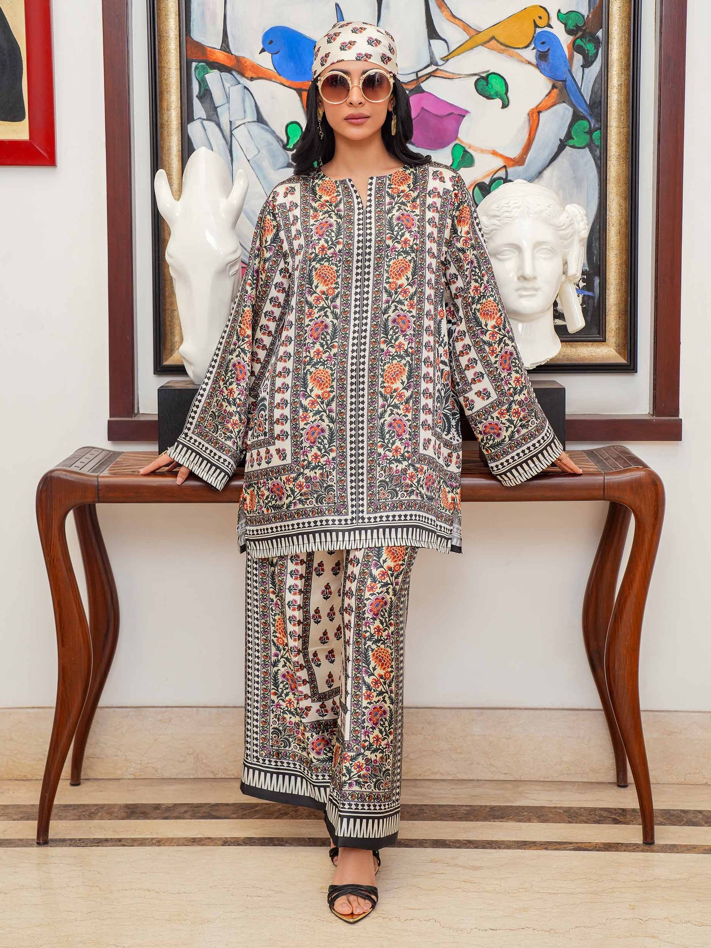 Silk Co-ord Set-Printed (Pret)