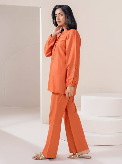 Lawn Co-ord Set-Embroidered (Pret)