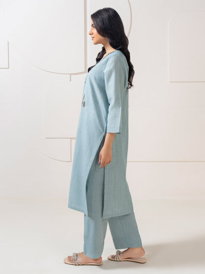 2 Piece Yarn Dyed Suit-Embroidered (Pret)