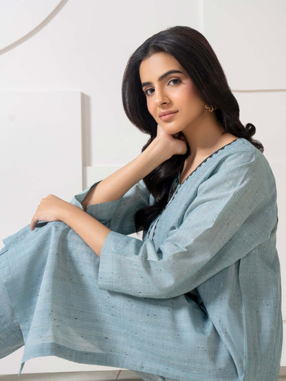 2 Piece Yarn Dyed Suit-Embroidered (Pret)