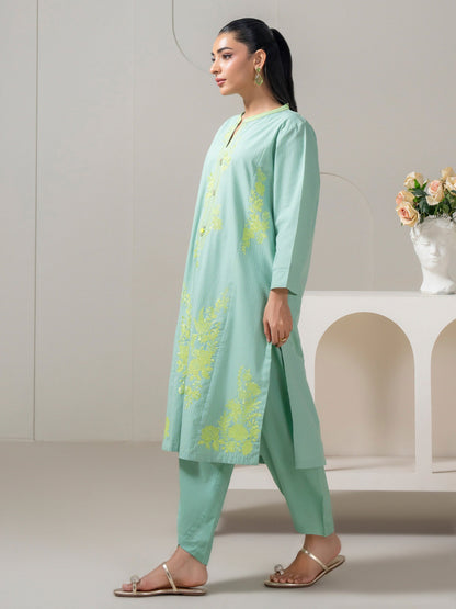 2 Piece Yarn Dyed Suit-Embroidered (Pret)
