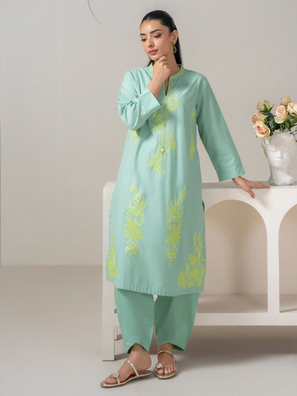 2 Piece Yarn Dyed Suit-Embroidered (Pret)