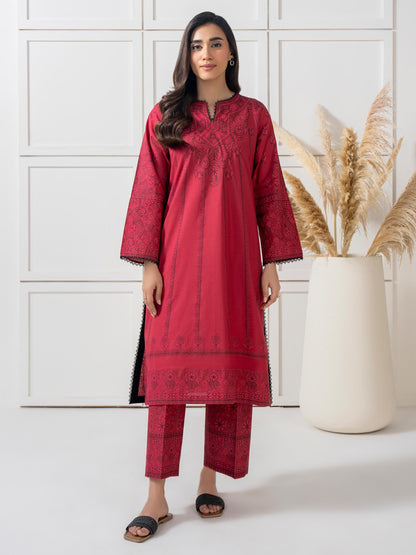 2 Piece Cambric Suit-Paste Print  (Pret)