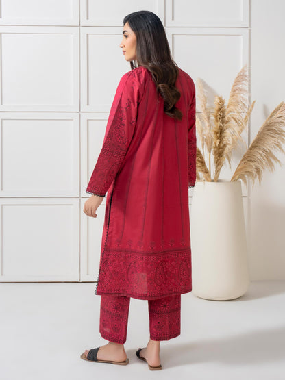 2 Piece Cambric Suit-Paste Print  (Pret)