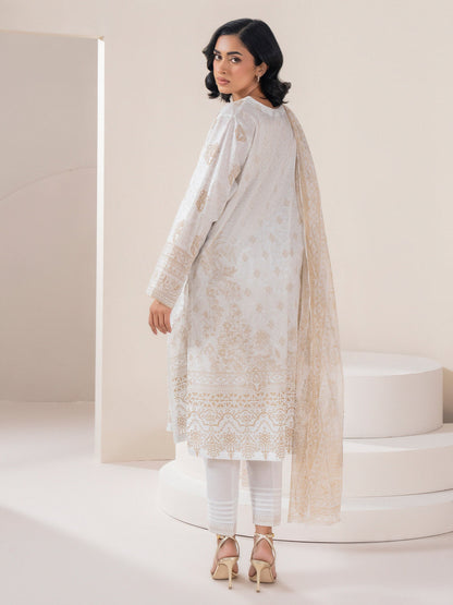 3 Piece Lawn Suit-Paste-Print (Pret)