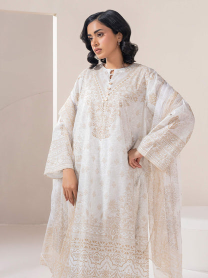 3 Piece Lawn Suit-Paste-Print (Pret)
