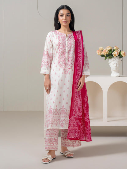 3 Piece Lawn Suit-Paste-Print (Pret)