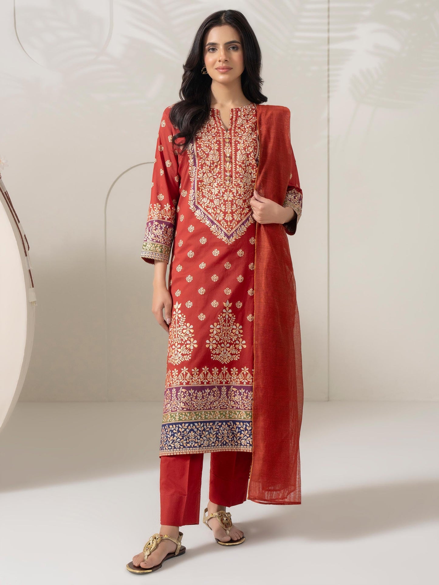 3 Piece Lawn Suit-Paste Print  (Pret)