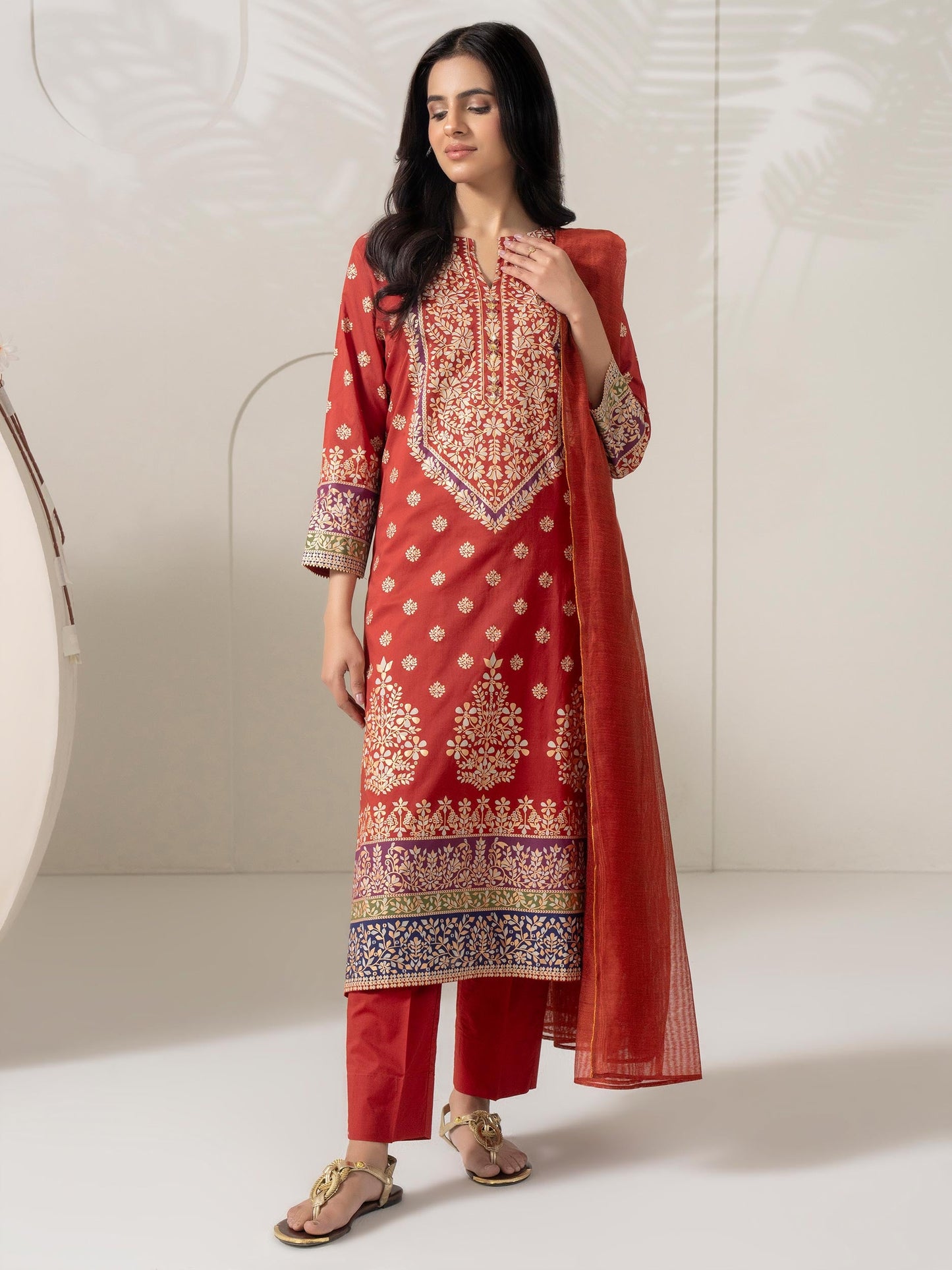 3 Piece Lawn Suit-Paste Print  (Pret)