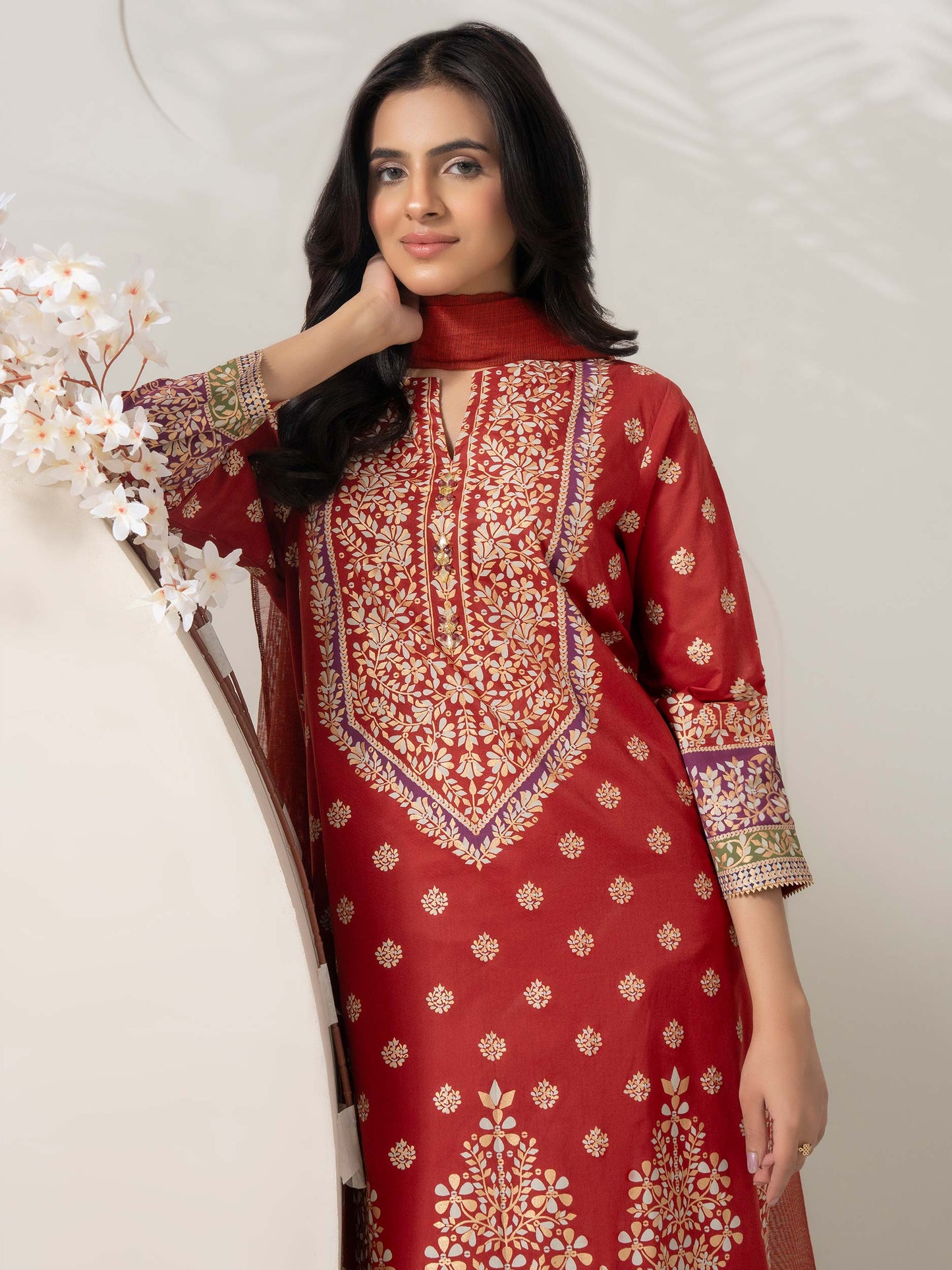 3 Piece Lawn Suit-Paste Print  (Pret)