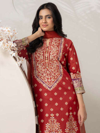 3 Piece Lawn Suit-Paste Print  (Pret)