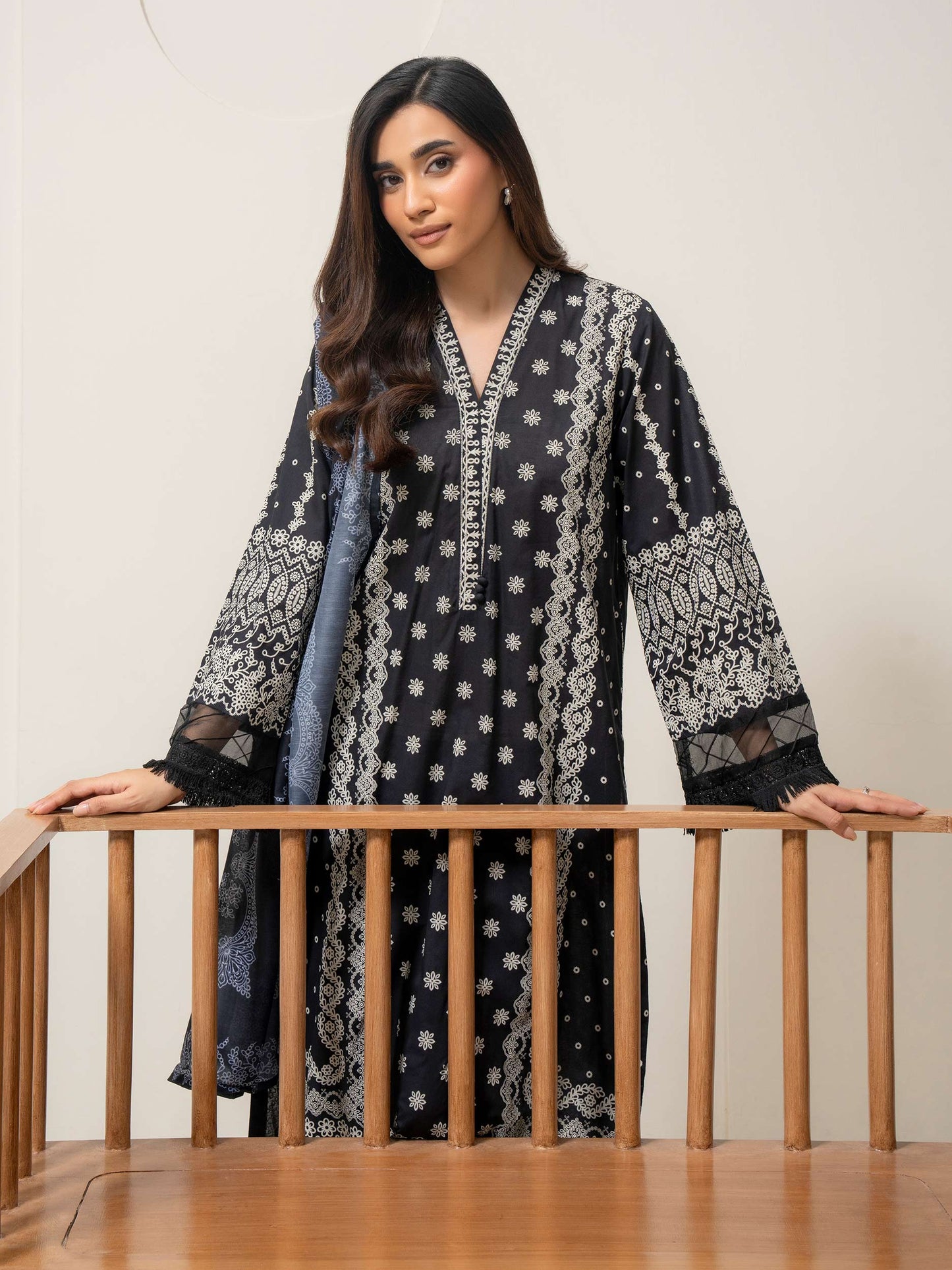 3 Piece Lawn Suit-Paste-Print (Pret)