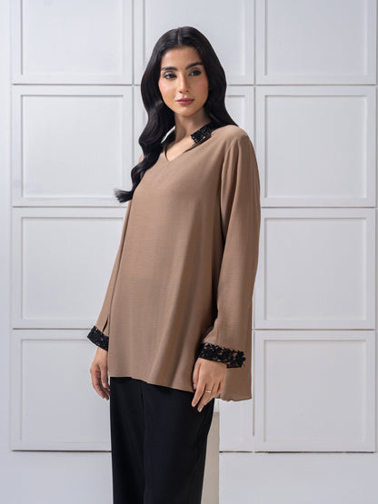 Embroidered Silk-Top