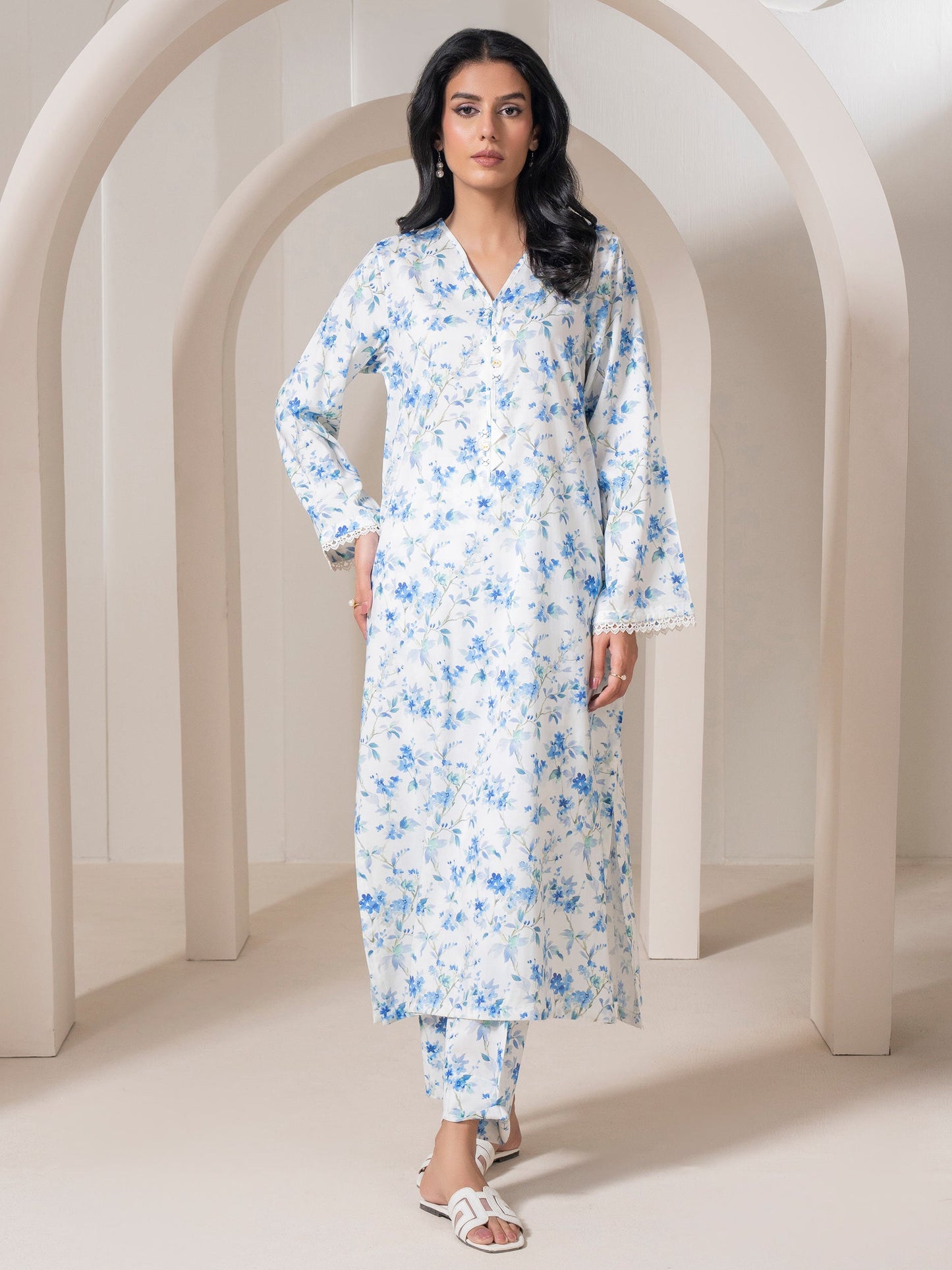 2 Piece Viscose Cotton Suit Printed (Pret)