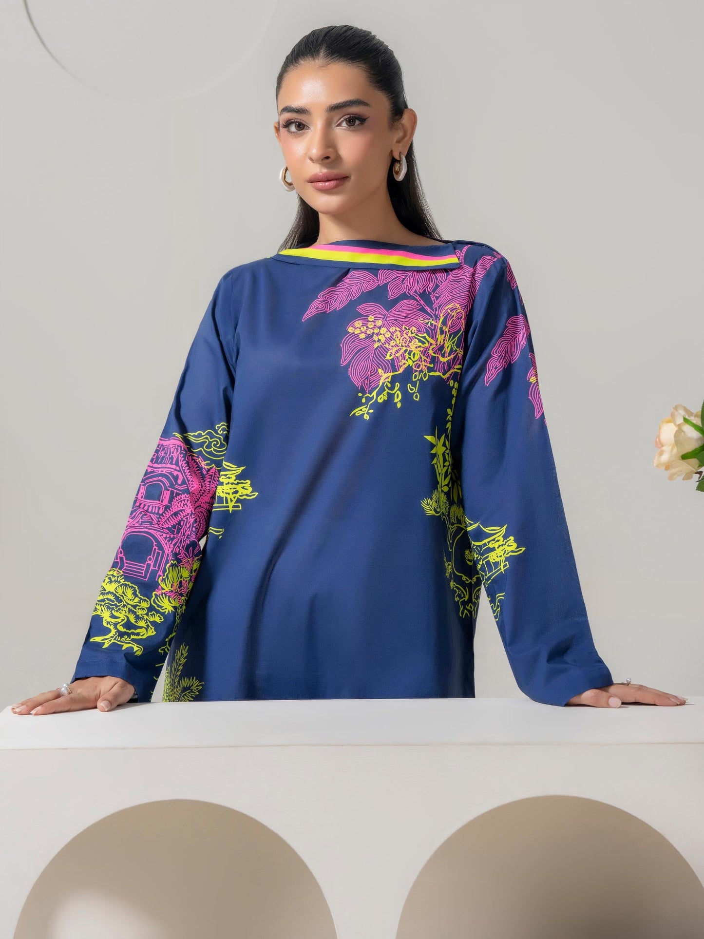 Lawn Shirt-Paste Print (Pret)