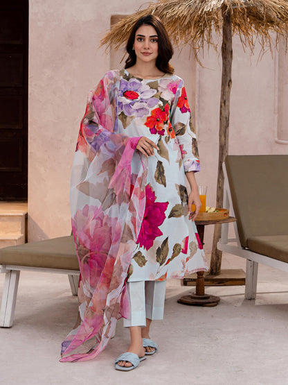 3 Piece Lawn Suit-Printed (Unstitched)