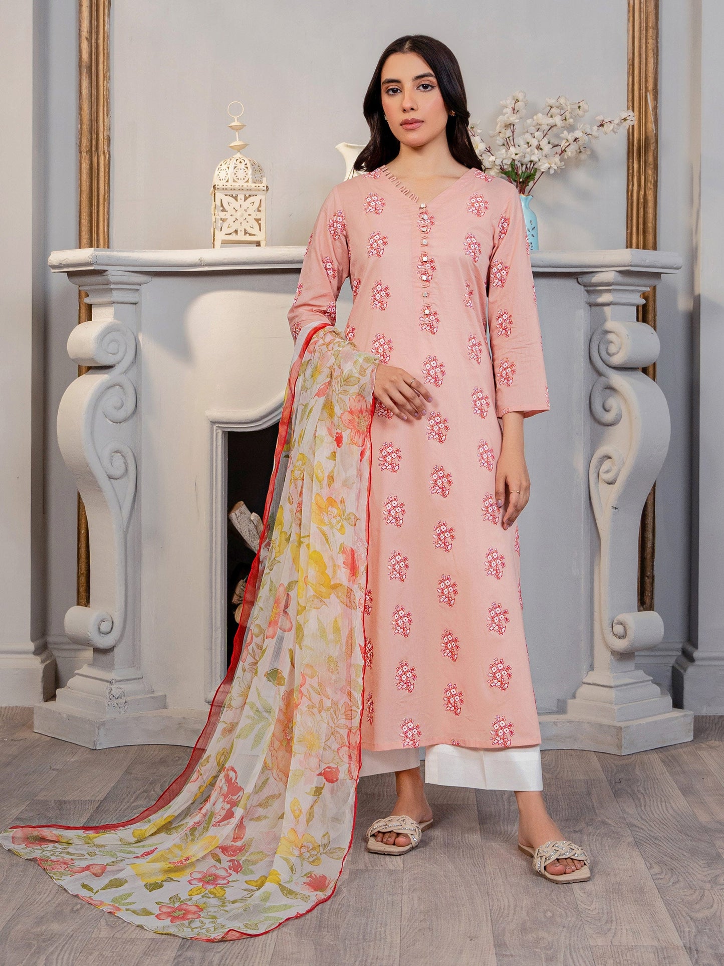 2 Piece Lawn Suit-Emboss Print (Unstitched)