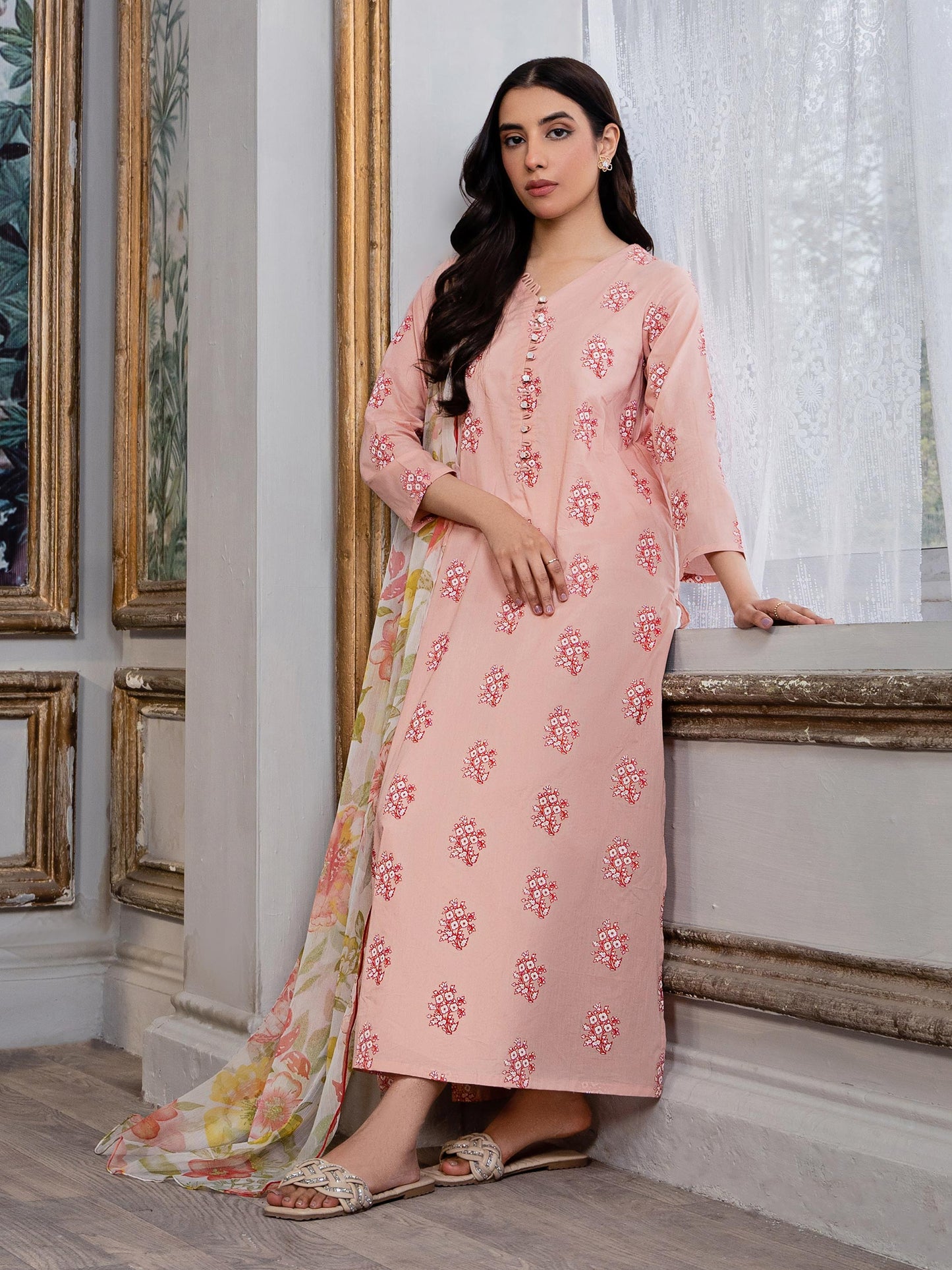 2 Piece Lawn Suit-Emboss Print (Unstitched)