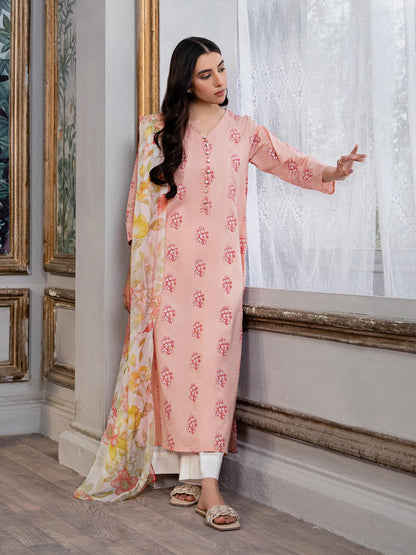 2 Piece Lawn Suit-Emboss Print (Unstitched)