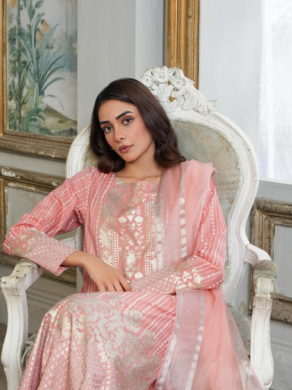 3 Piece Lawn Suit-Paste Print (Unstitched)