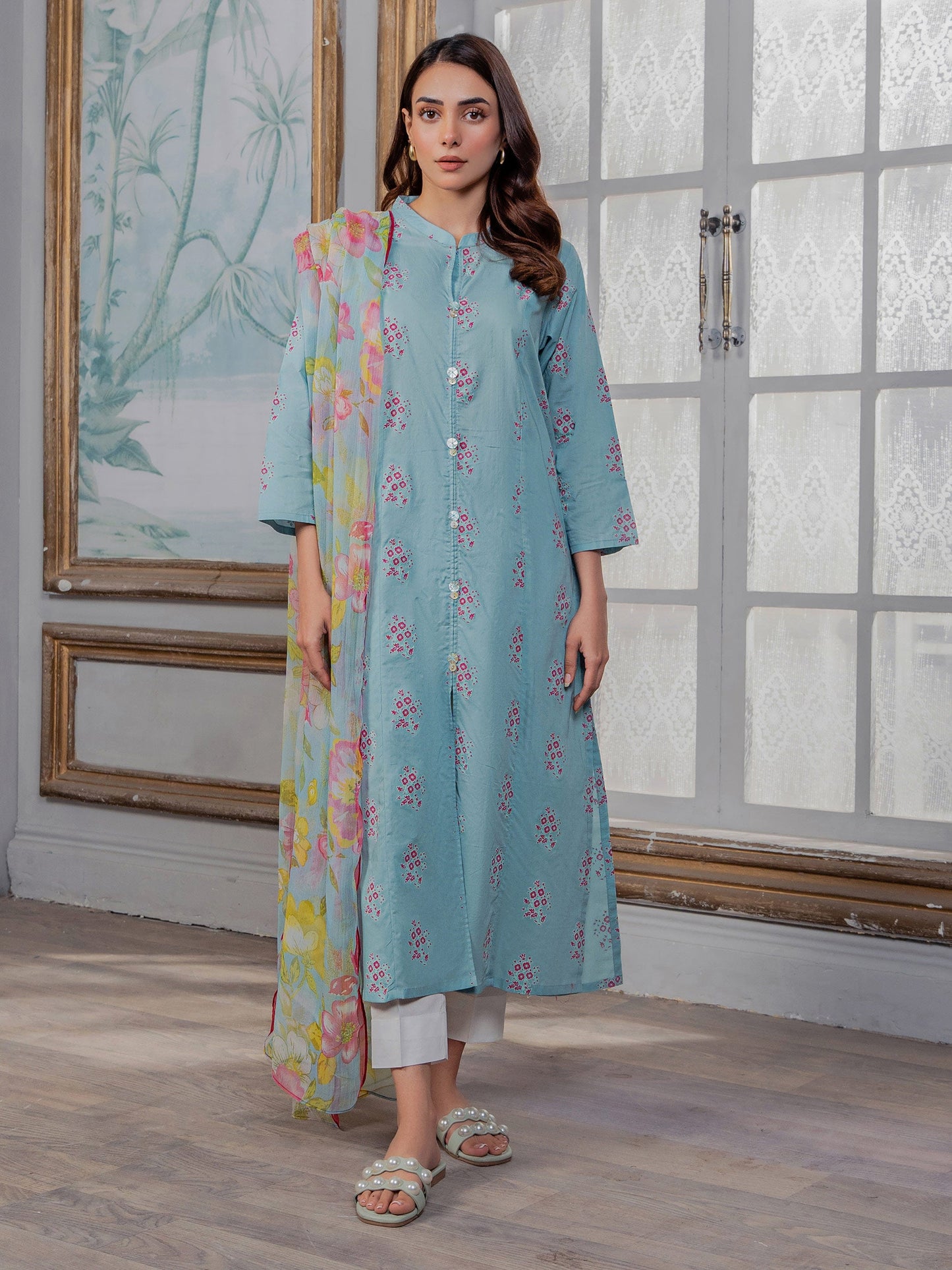 2 Piece Lawn Suit-Emboss Print (Unstitched)