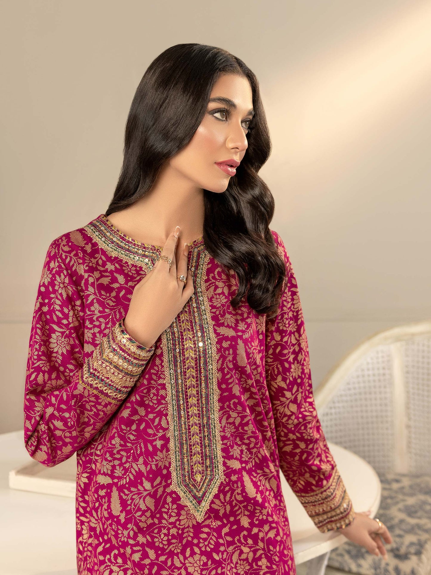 2 Piece Khaddar Suit-Embroidered(Unstitched)